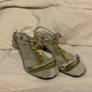 Silver womens heels